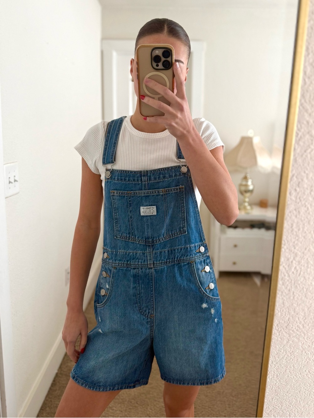 Levi's Blue Denim Short Overalls